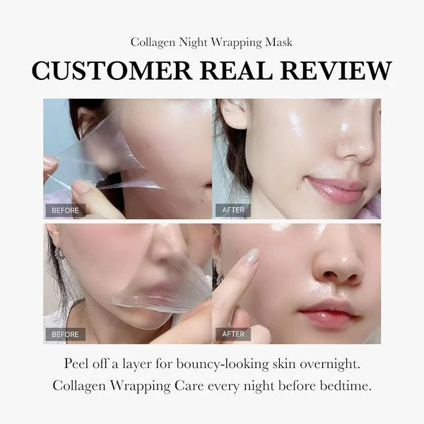 Face Night Mask Collagen Wrapping Mask Natural Ingredients Firming Elasticity & Hydration Anti-wrinkle For Skin Care - All Things Beauty -
