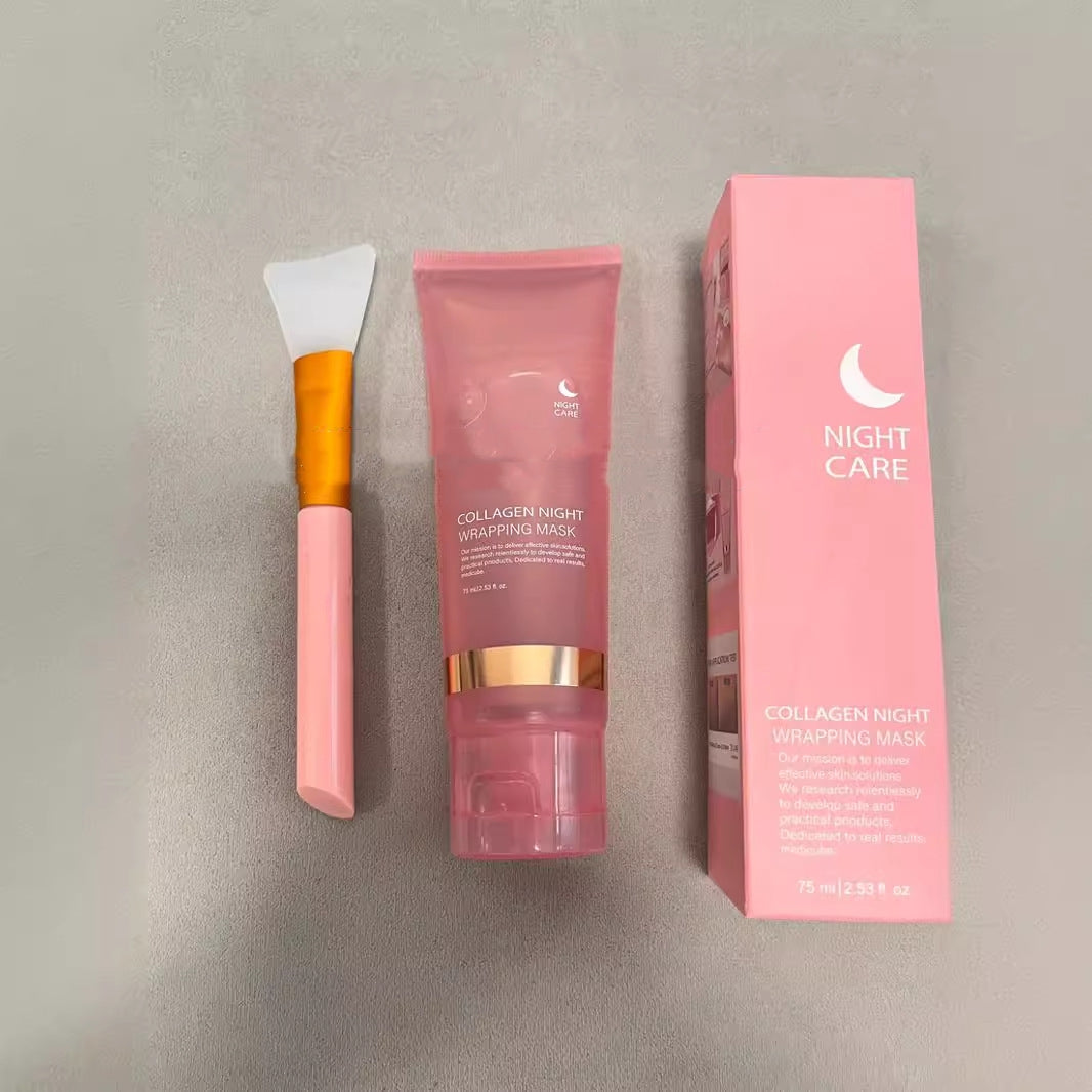 Face Night Mask Collagen Wrapping Mask Natural Ingredients Firming Elasticity & Hydration Anti-wrinkle For Skin Care - All Things Beauty -