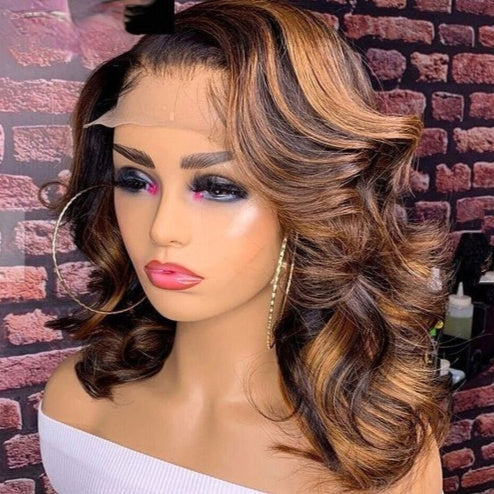 Split Lace Short Curly Hair Mechanism Synthetic Wigs - All Things Beauty -