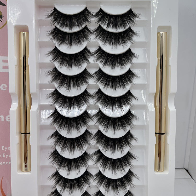 10 Pairs Of Non-bleaching, Long-lasting Waterproof Magnetic False Eyelashes - All Things Beauty -