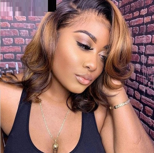 Split Lace Short Curly Hair Mechanism Synthetic Wigs - All Things Beauty -