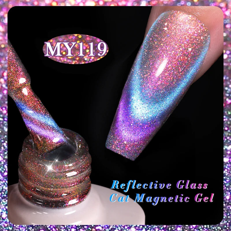 BORN PRETTY Cat Eye Gel Polish – Sparkling Magnetic UV Gel, Flash Effect Colors - All Things Beauty -