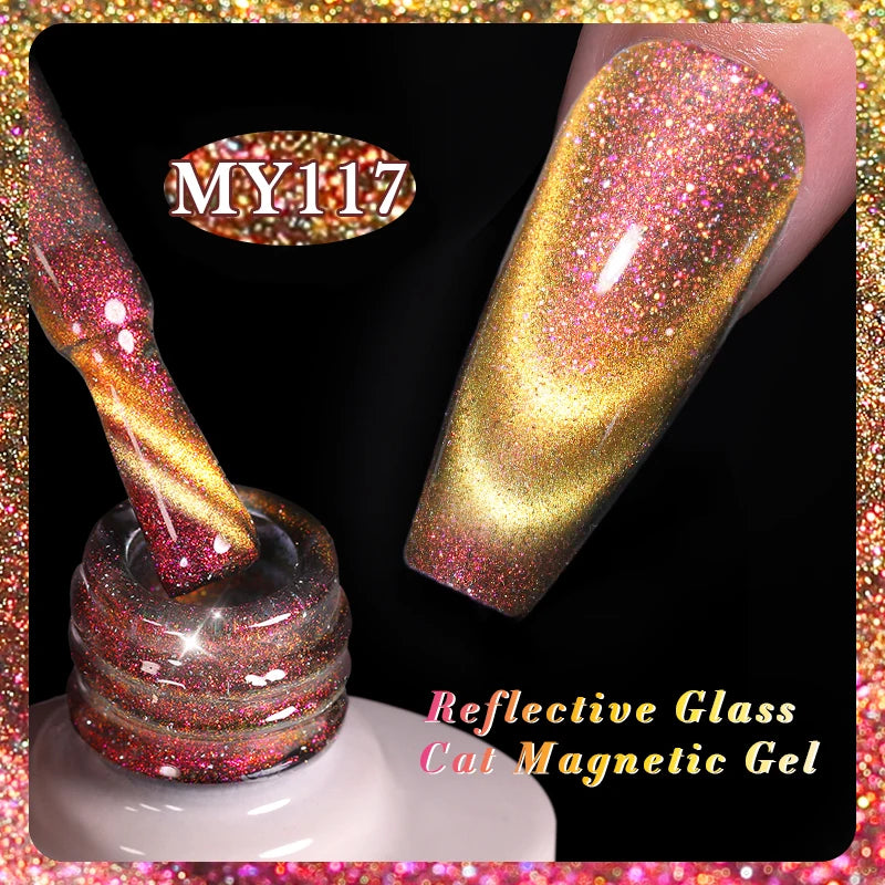 BORN PRETTY Cat Eye Gel Polish – Sparkling Magnetic UV Gel, Flash Effect Colors - All Things Beauty -