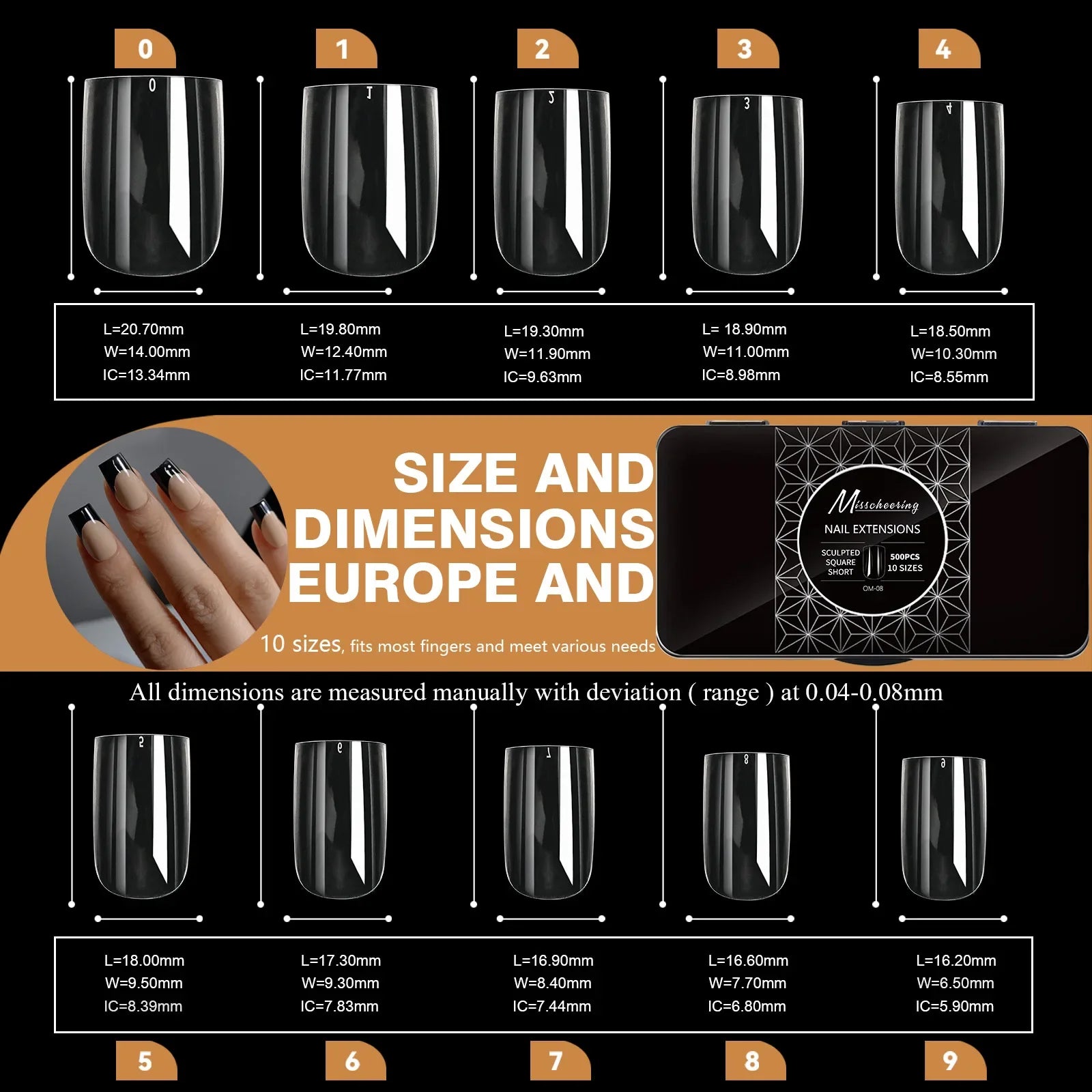250/500/600pcs Soft Gel Nail Tips – Full Cover Press-On, Coffin & Almond DIY Nails - All Things Beauty -