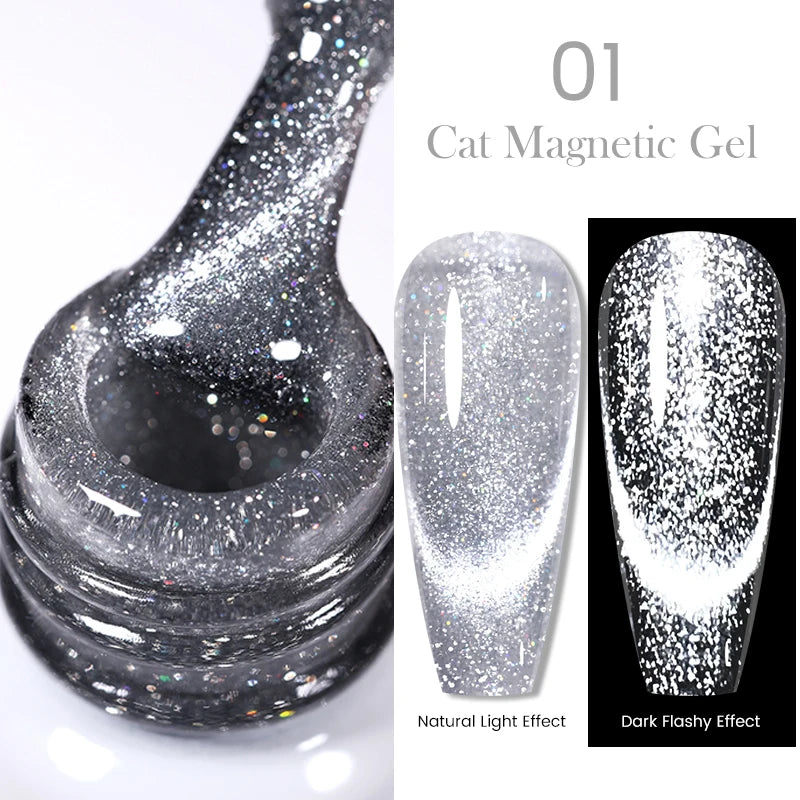 BORN PRETTY Cat Eye Gel Polish – Sparkling Magnetic UV Gel, Flash Effect Colors - All Things Beauty -