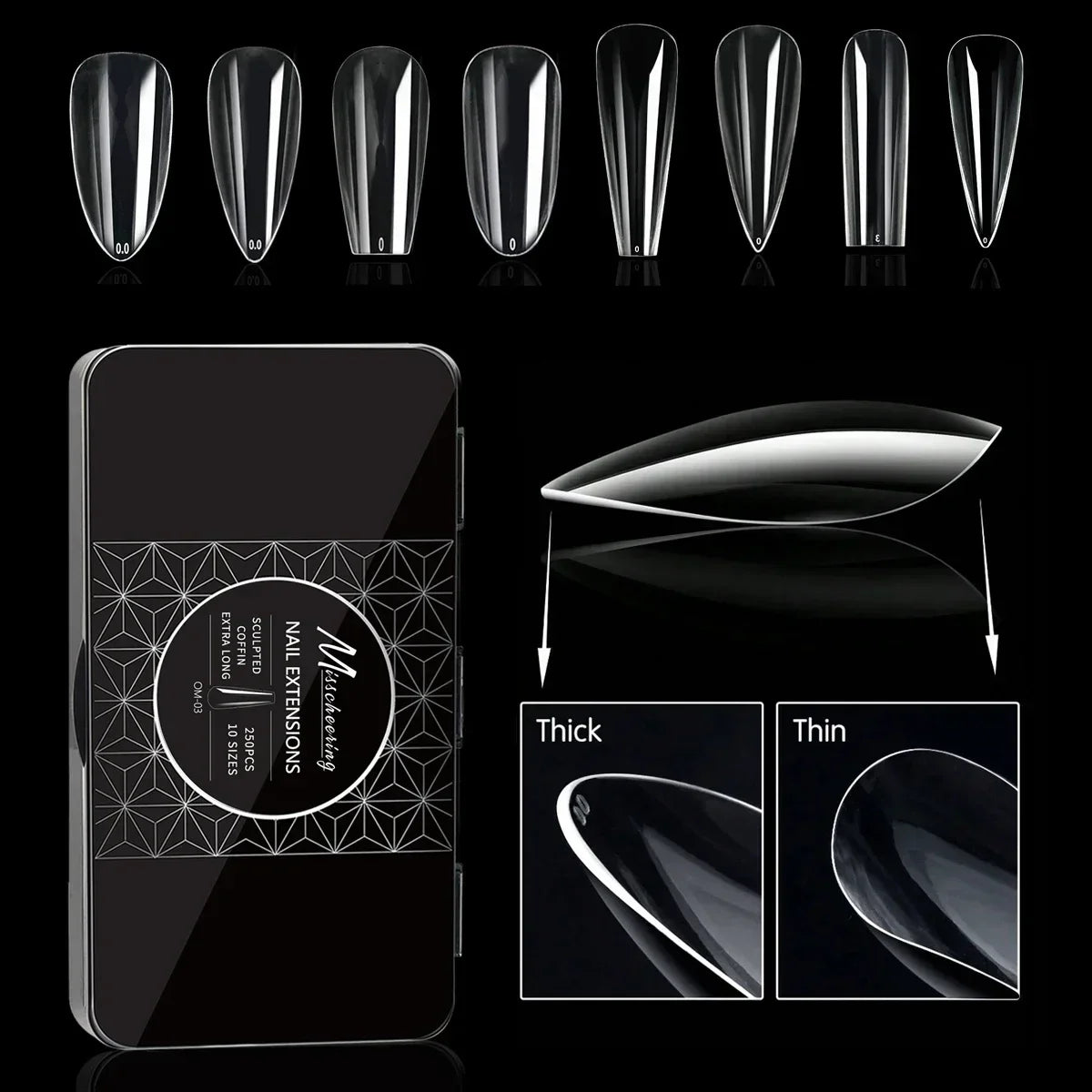 250/500/600pcs Soft Gel Nail Tips – Full Cover Press-On, Coffin & Almond DIY Nails - All Things Beauty -