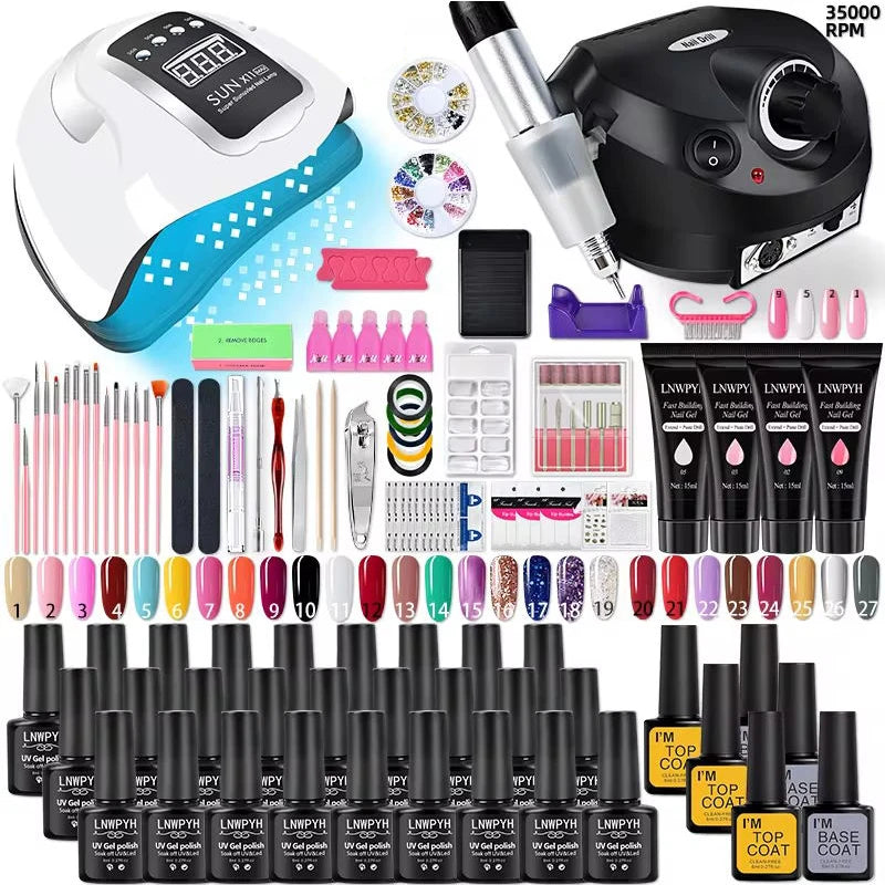 Acrylic Nail Kit – Poly Gel Set with UV Lamp, Extension Gel & Manicure Tools - All Things Beauty -