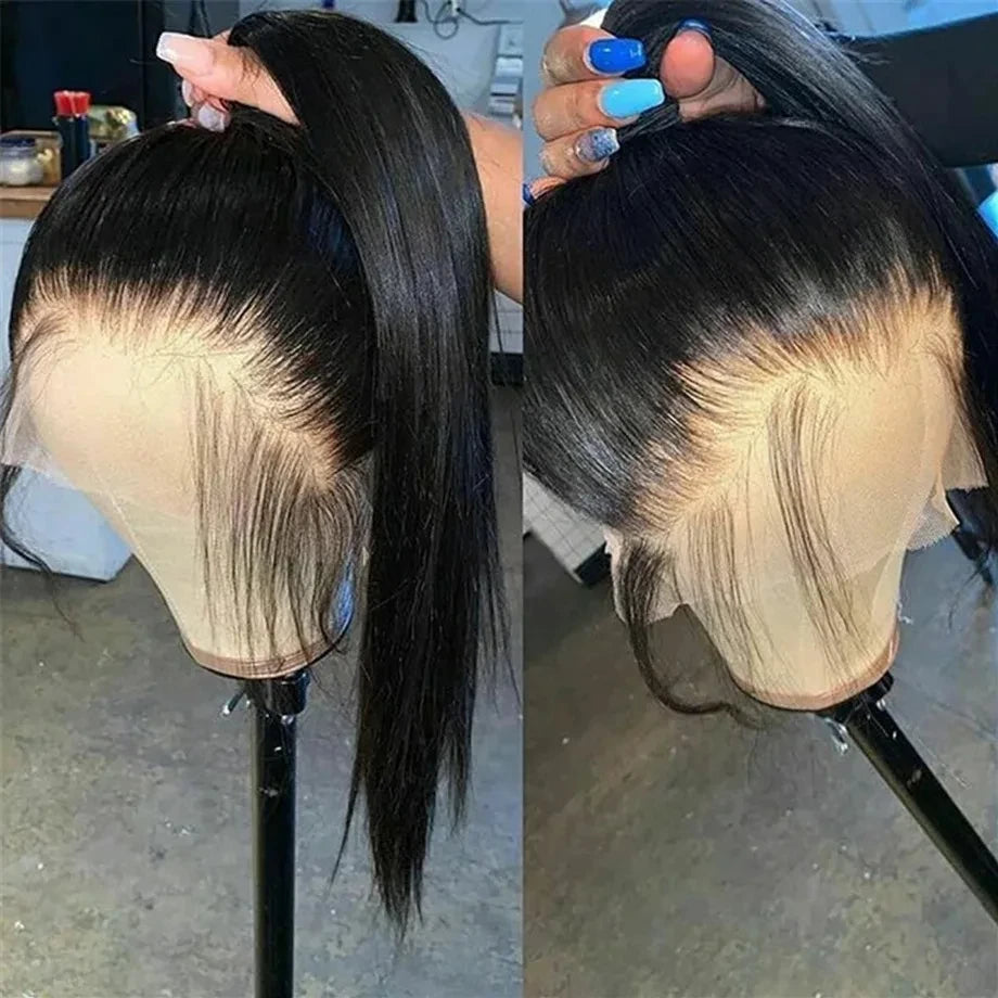 360 Lace Wig 30–40" Bone Straight Human Hair – 13x6 HD Lace, Pre-Plucked Brazilian Hair - All Things Beauty -