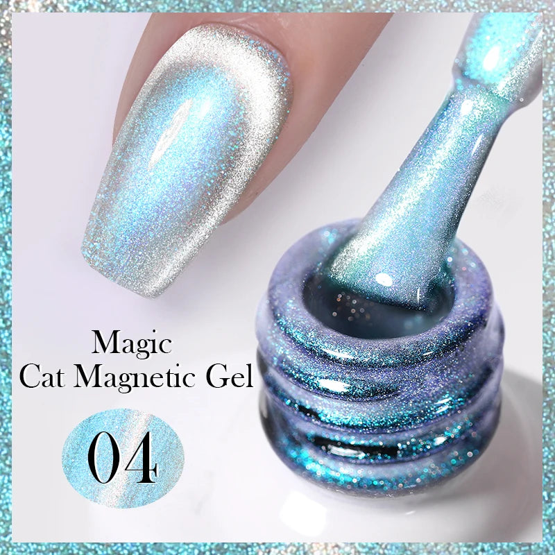 BORN PRETTY Cat Eye Gel Polish – Sparkling Magnetic UV Gel, Flash Effect Colors - All Things Beauty -