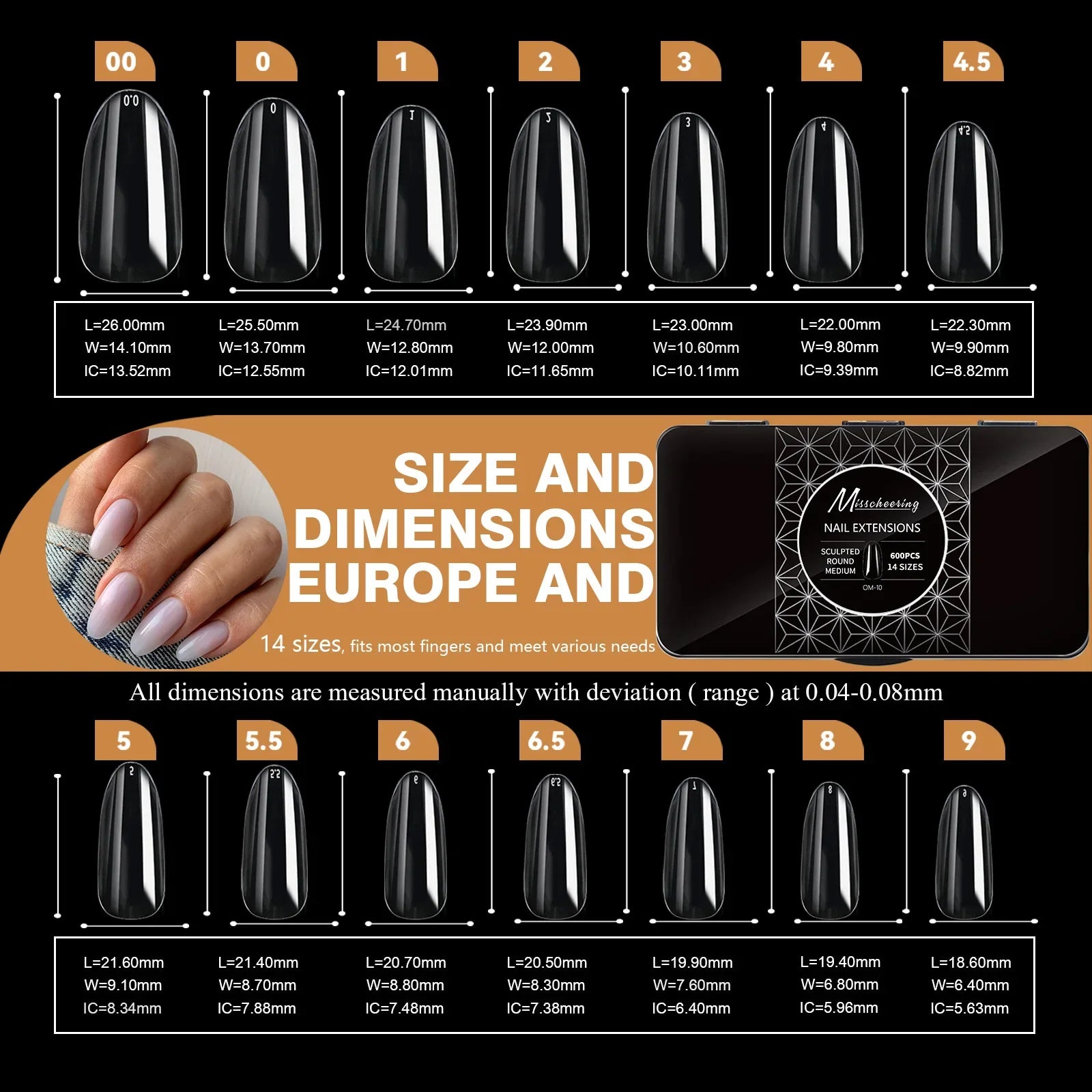250/500/600pcs Soft Gel Nail Tips – Full Cover Press-On, Coffin & Almond DIY Nails - All Things Beauty -