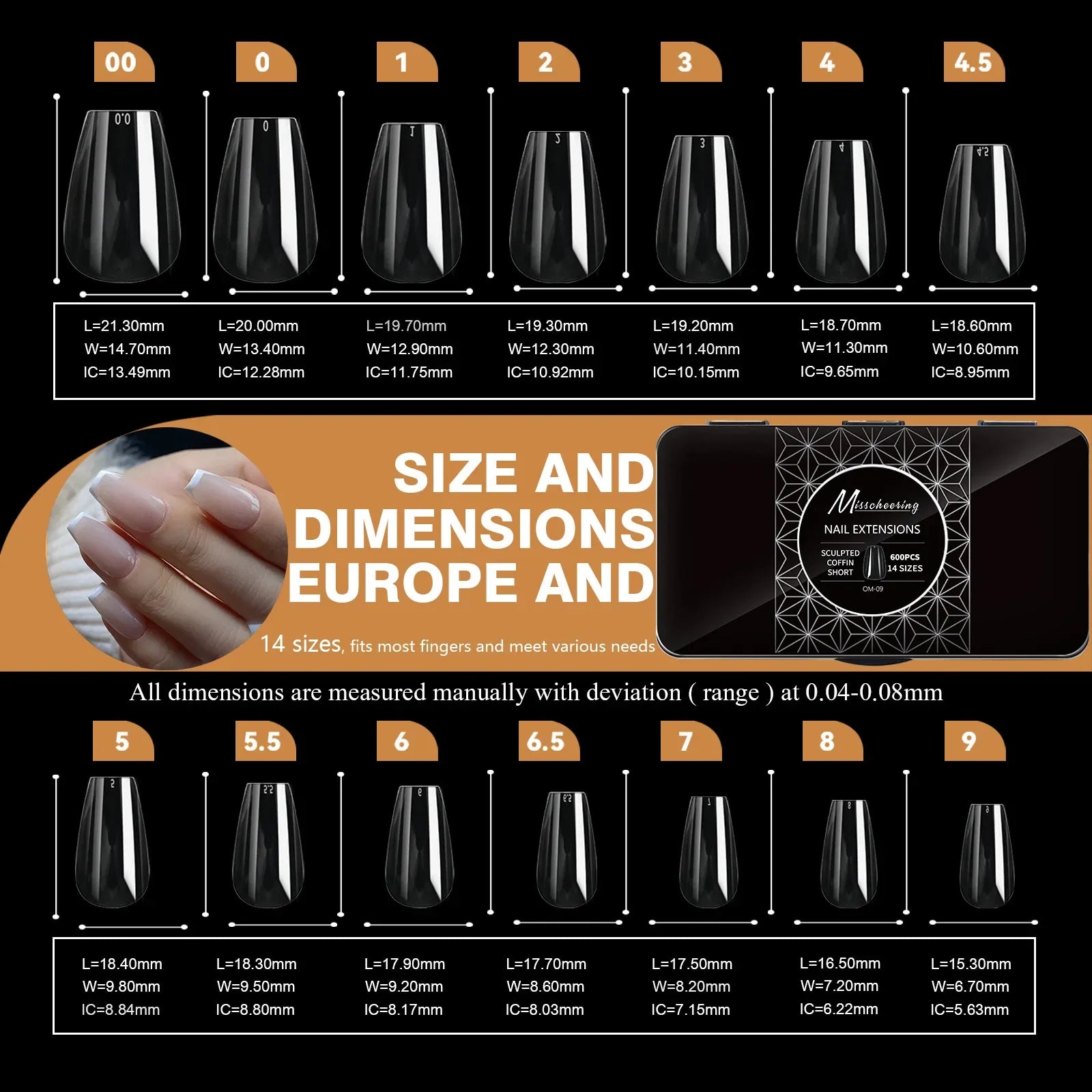 250/500/600pcs Soft Gel Nail Tips – Full Cover Press-On, Coffin & Almond DIY Nails - All Things Beauty -