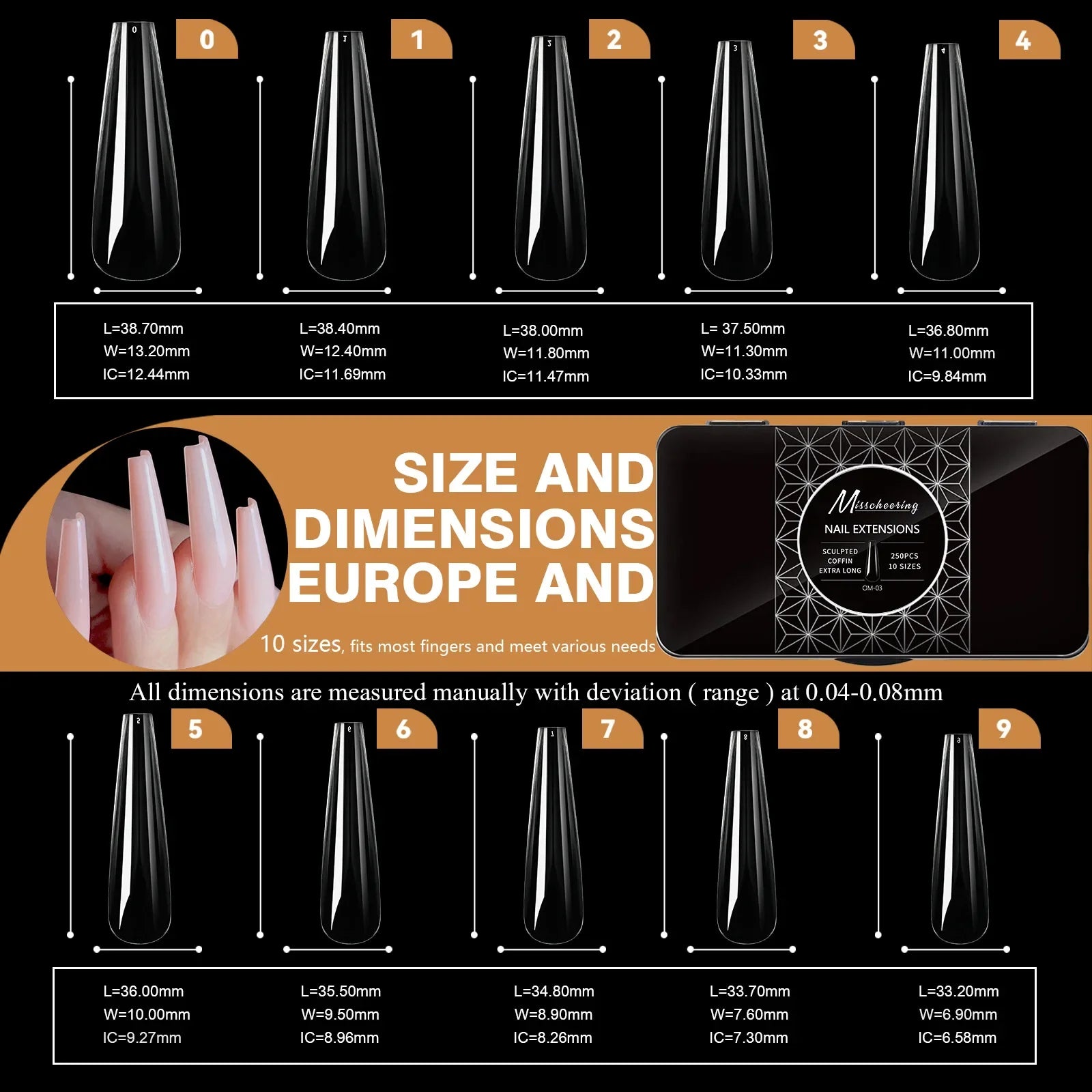 250/500/600pcs Soft Gel Nail Tips – Full Cover Press-On, Coffin & Almond DIY Nails - All Things Beauty -