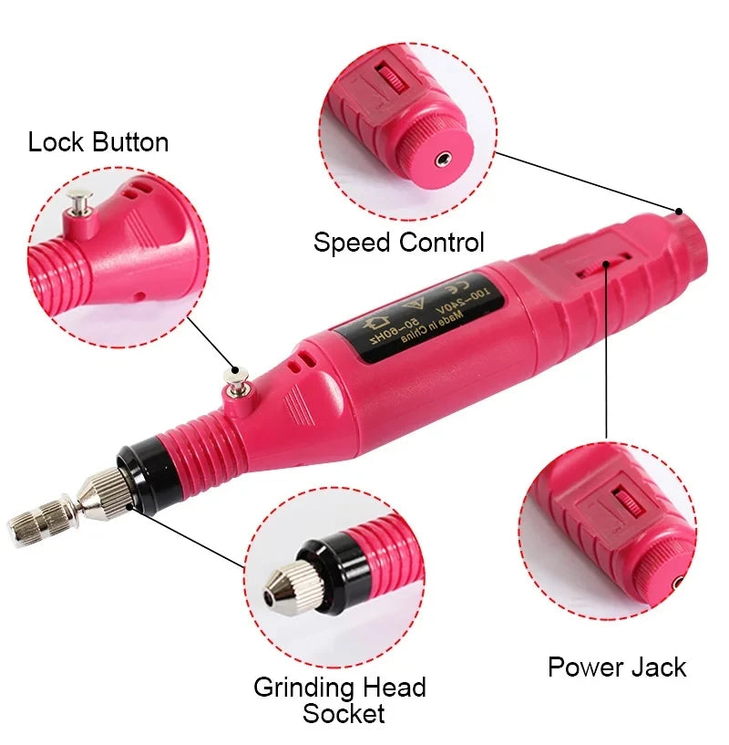 Gel Nail Polish Kit – UV Lamp, Electric Drill, Base & Top Coat, Full Nail Tool Set - All Things Beauty -