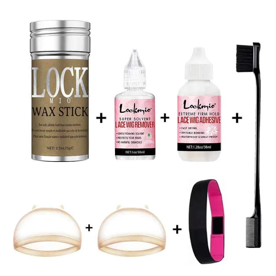 7pcs Wig Installation Kit – HD Caps, Lace Glue, Remover, Melt Band & Edge Brush - All Things Beauty -