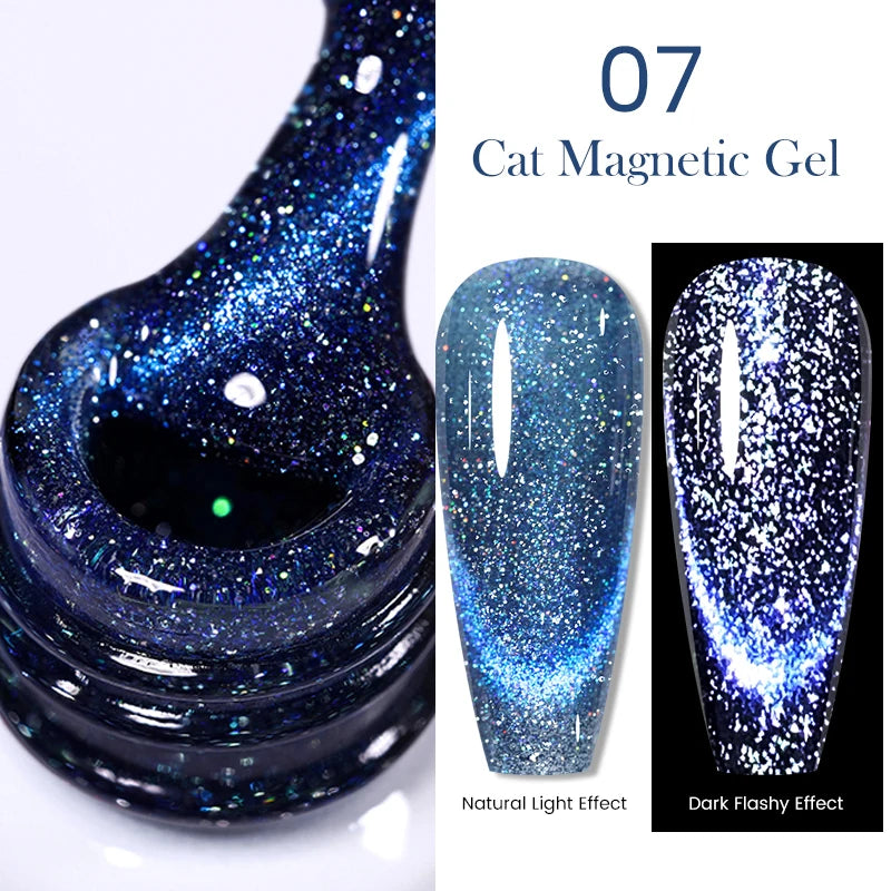 BORN PRETTY Cat Eye Gel Polish – Sparkling Magnetic UV Gel, Flash Effect Colors - All Things Beauty -