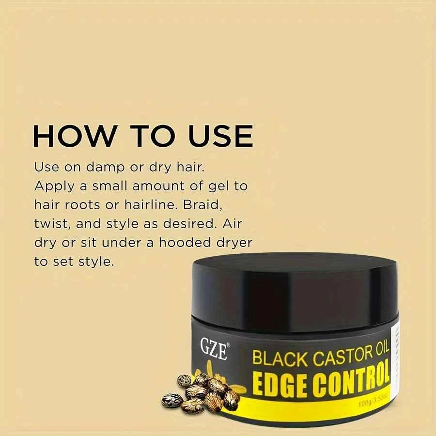 GZE African Black Castor Gel Extra Hold for Braids, Locs & Edges, Frizz Control - All Things Beauty -