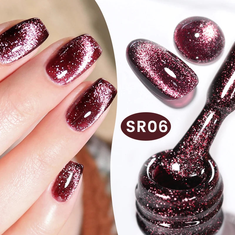 BORN PRETTY Cat Eye Gel Polish – Sparkling Magnetic UV Gel, Flash Effect Colors - All Things Beauty -