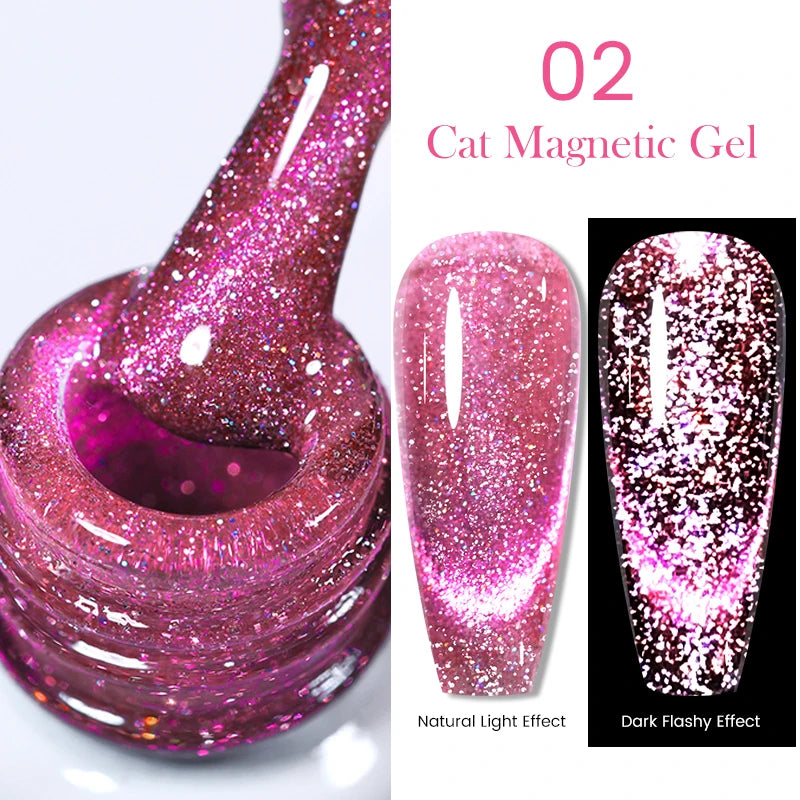 BORN PRETTY Cat Eye Gel Polish – Sparkling Magnetic UV Gel, Flash Effect Colors - All Things Beauty -
