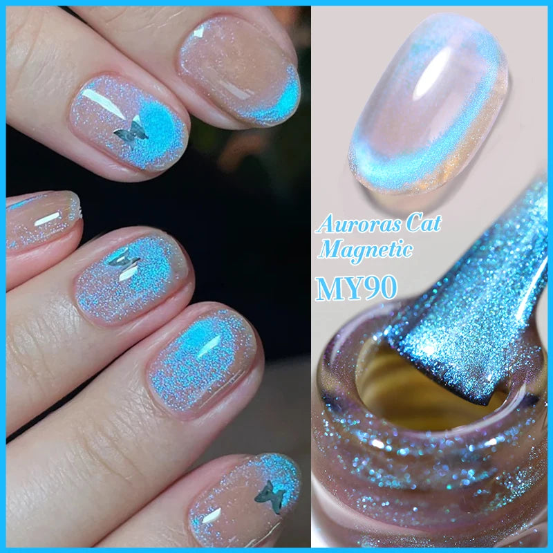 BORN PRETTY Cat Eye Gel Polish – Sparkling Magnetic UV Gel, Flash Effect Colors - All Things Beauty -