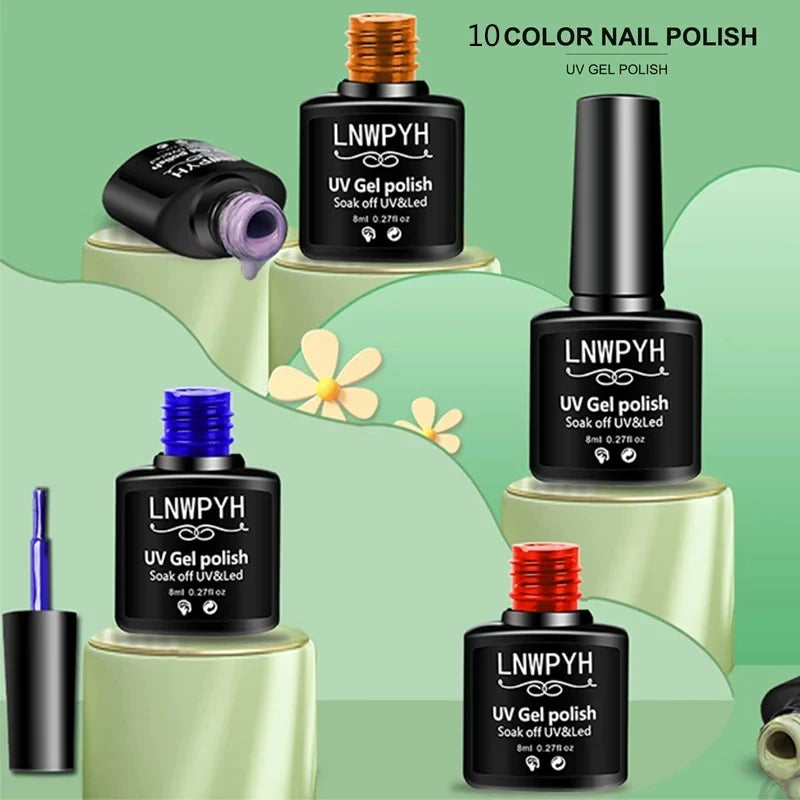 Gel Nail Polish Kit – UV Lamp, Electric Drill, Base & Top Coat, Full Nail Tool Set - All Things Beauty -