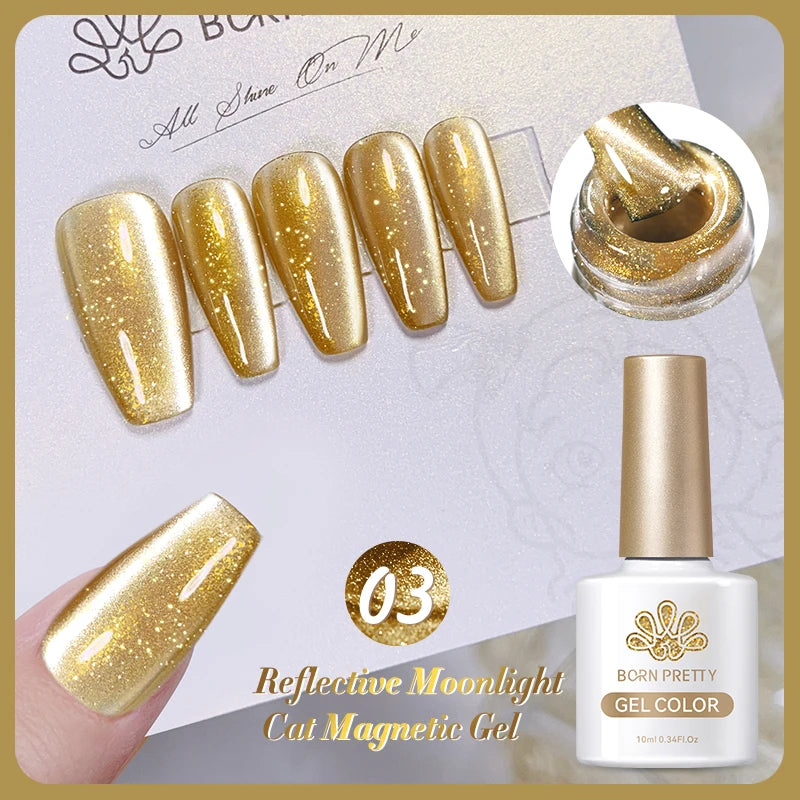 BORN PRETTY Cat Eye Gel Polish – Sparkling Magnetic UV Gel, Flash Effect Colors - All Things Beauty -