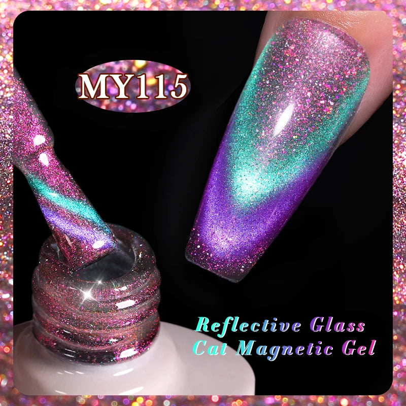 BORN PRETTY Cat Eye Gel Polish – Sparkling Magnetic UV Gel, Flash Effect Colors - All Things Beauty -