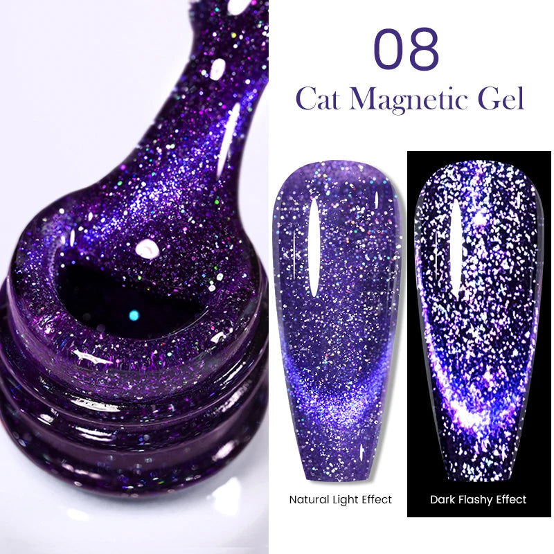 BORN PRETTY Cat Eye Gel Polish – Sparkling Magnetic UV Gel, Flash Effect Colors - All Things Beauty -