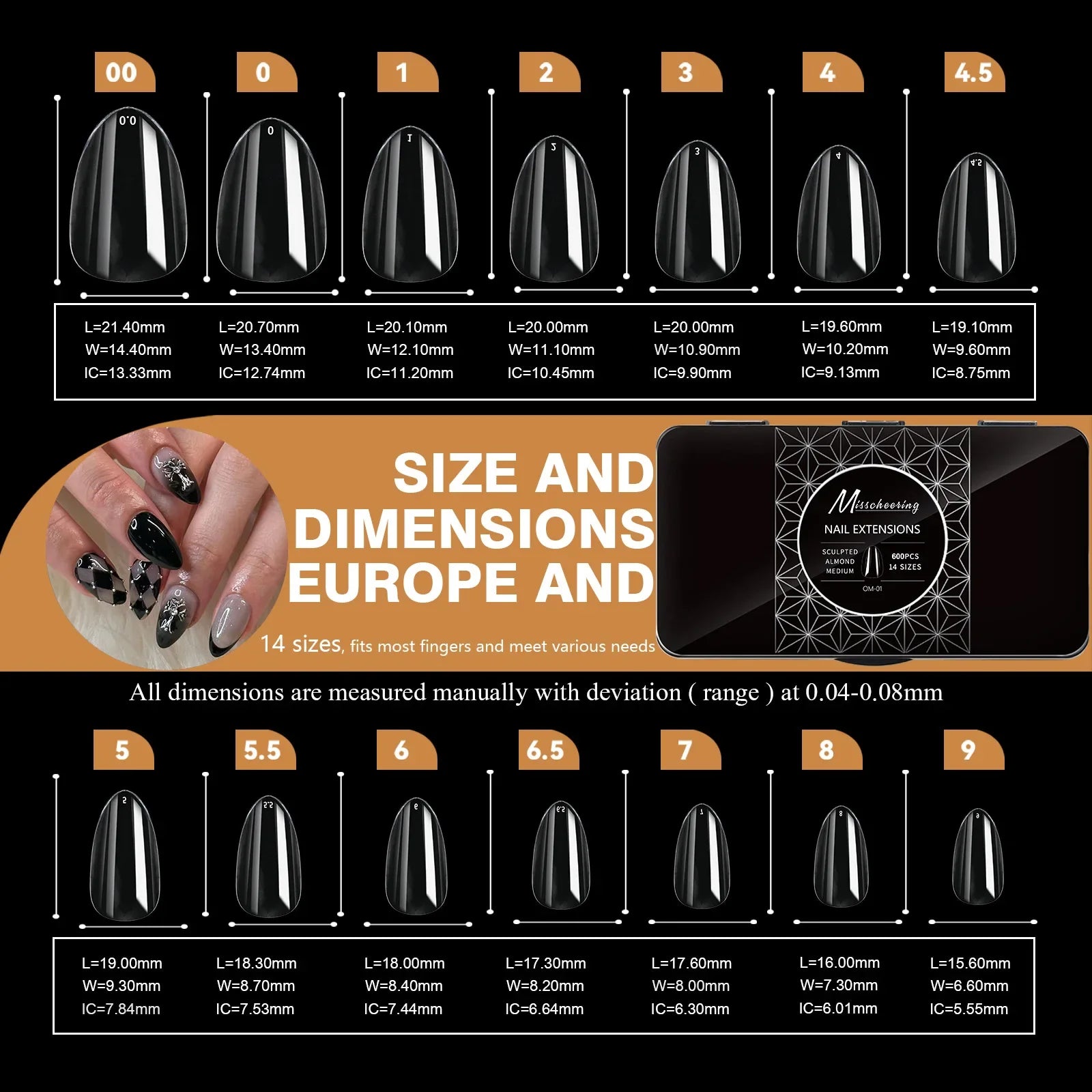 250/500/600pcs Soft Gel Nail Tips – Full Cover Press-On, Coffin & Almond DIY Nails - All Things Beauty -