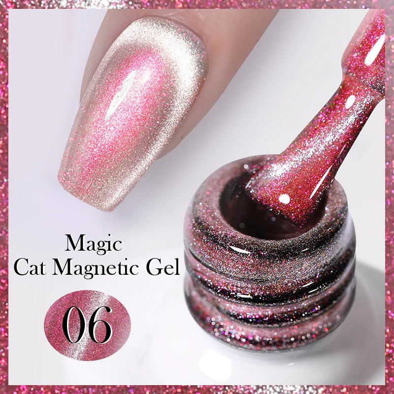 BORN PRETTY Cat Eye Gel Polish – Sparkling Magnetic UV Gel, Flash Effect Colors - All Things Beauty -