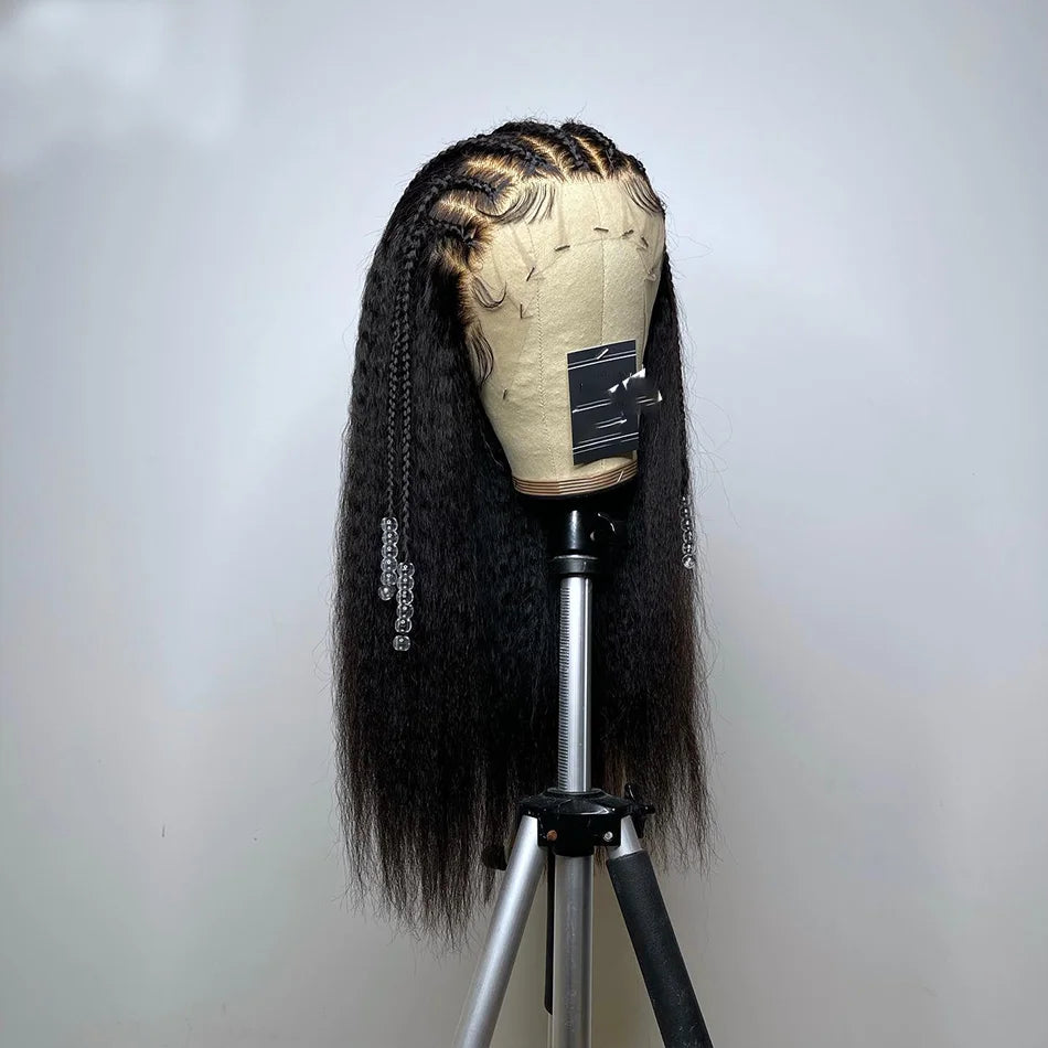 30" Kinky Straight Lace Wig – 180 Density, Glueless, Pre-Plucked with Baby Hair - All Things Beauty -