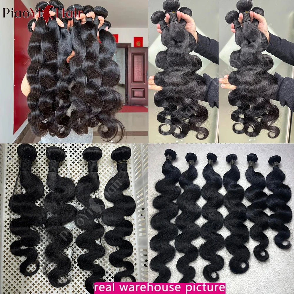 Body Wave Human Hair Bundles – 100% Raw Hair, 4x4/5x5 Closure, 2x6 Lace Middle Part - All Things Beauty -