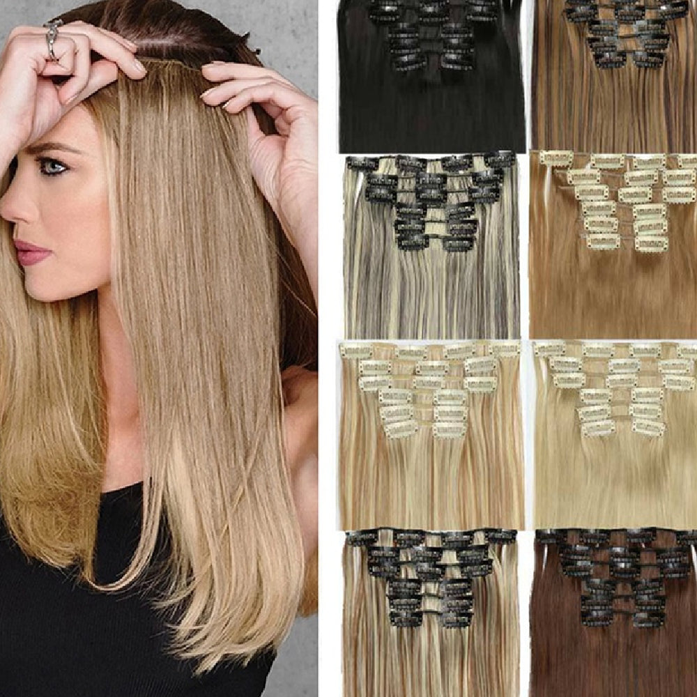 Wig Extensions 6-piece Set, Long Straight Hair - All Things Beauty -