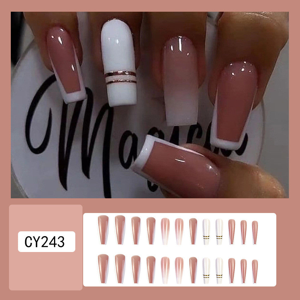 Women's Simple French Gradient Nail Sticker - All Things Beauty -