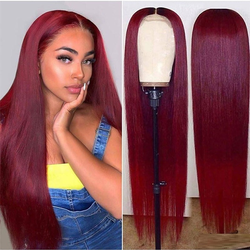 Full Headgear Long Straight Front Lace Wig Smooth Hair - All Things Beauty -
