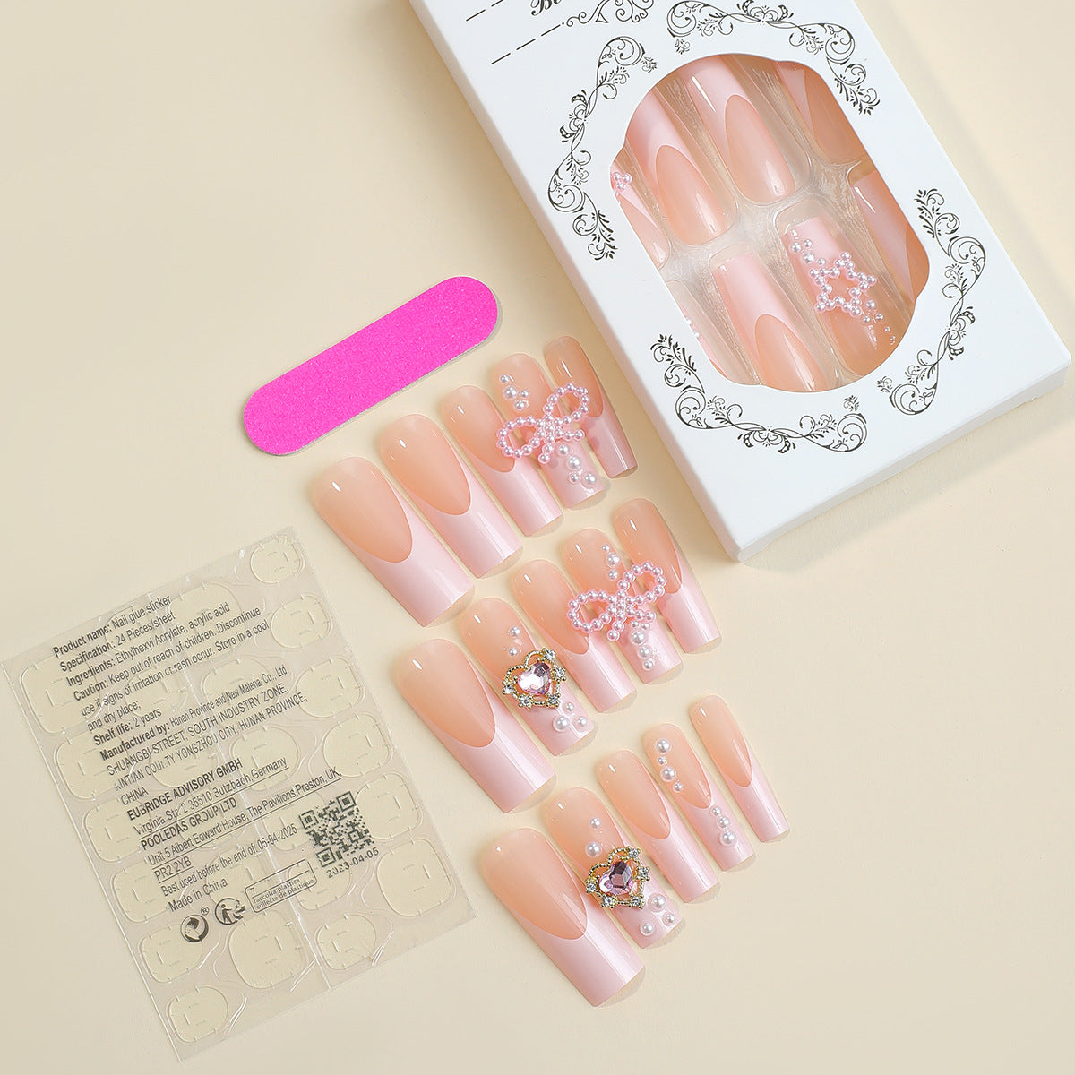 Women's Love Diamond Bow Wear Nail Tip - All Things Beauty -